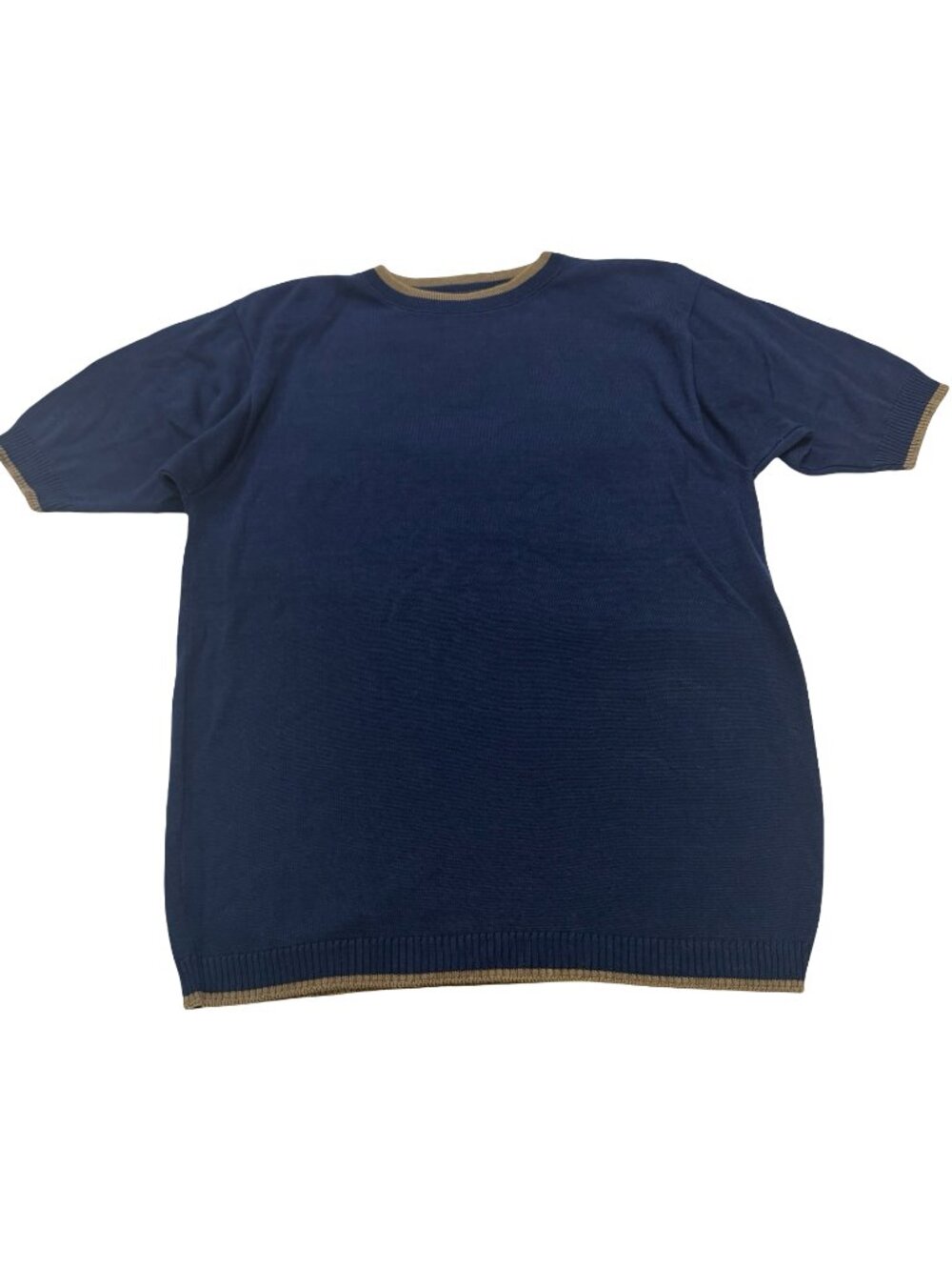 Country Sophisticates x Pendleton Navy Tan Tipped Sleeve Sweater Medium Women's
